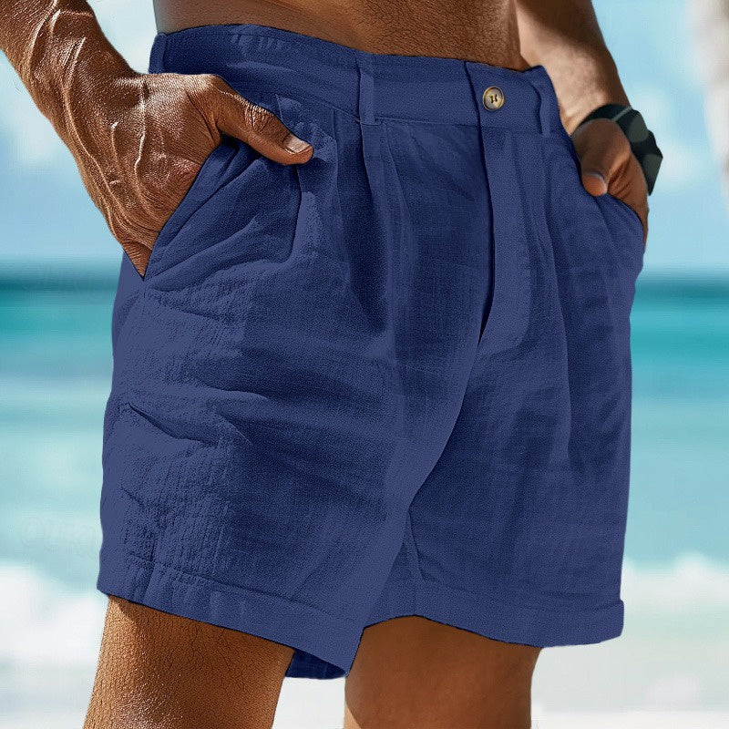 Achille | Men's Pleated Casual Chino Shorts-The Yellow Prime