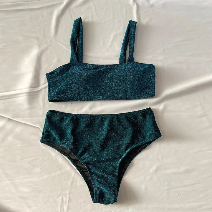 Adeline | Women's Sparkling Glitter Bikini Set-The Yellow Prime
