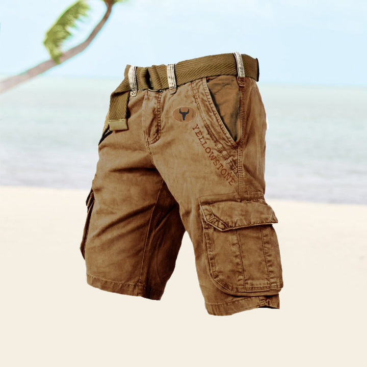 Albin | Men's Cargo Shorts with Belt-The Yellow Prime