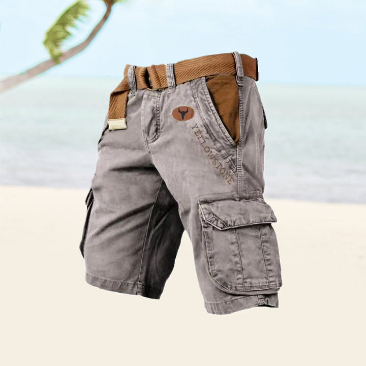 Albin | Men's Cargo Shorts with Belt-The Yellow Prime