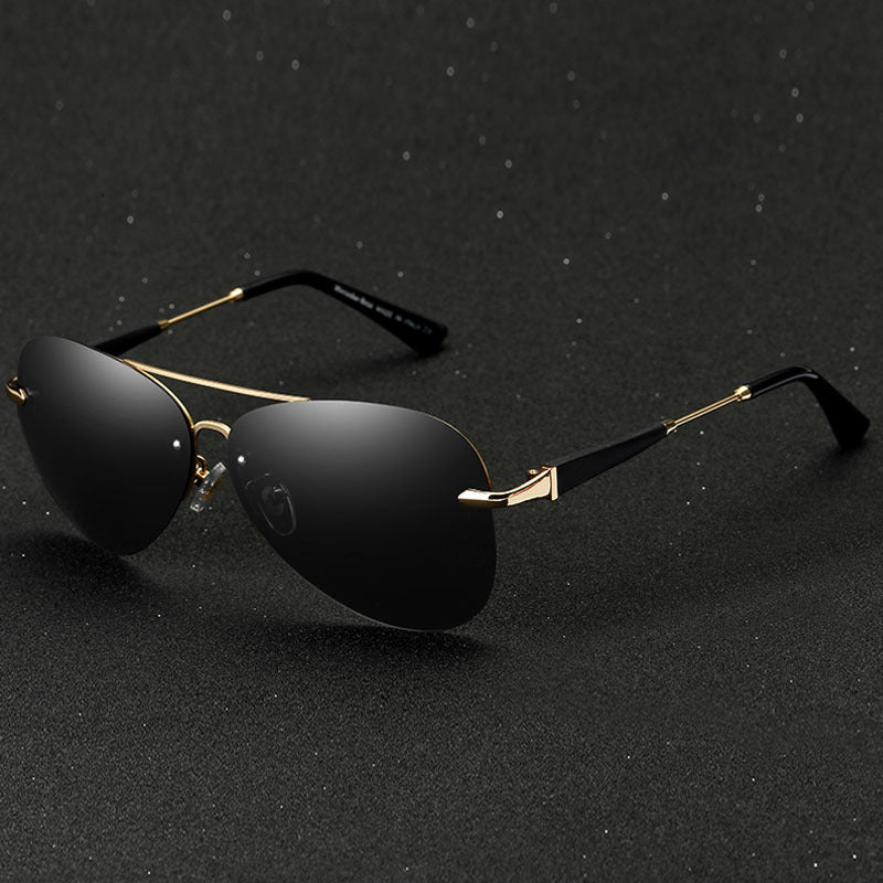 Alec | Men's Stylish Black Polarized Pilot Sunglasses-The Yellow Prime