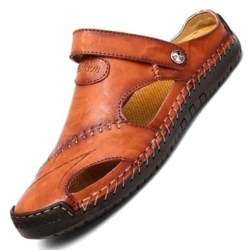 Alex | Men's Elegant Summer Sandals in High-Quality Leather-The Yellow Prime