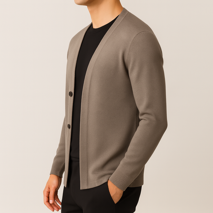 Alex | Men's Wool Button-Up Cardigan Sweater-The Yellow Prime