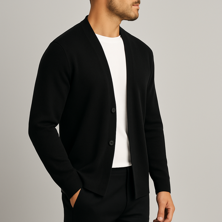 Alex | Men's Wool Button-Up Cardigan Sweater-The Yellow Prime