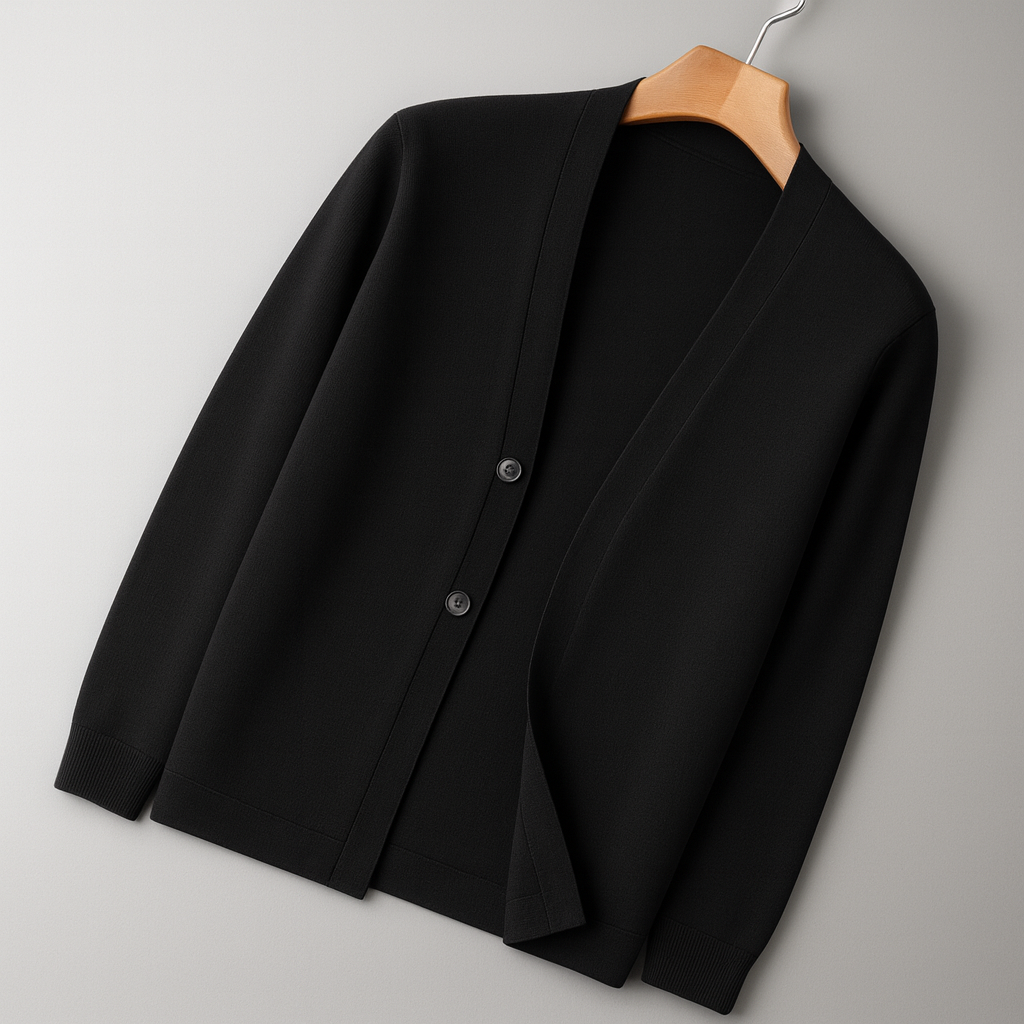 Alex | Men's Wool Button-Up Cardigan Sweater-The Yellow Prime