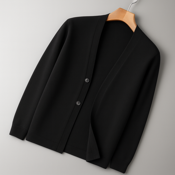 Alex | Men's Wool Button-Up Cardigan Sweater-The Yellow Prime