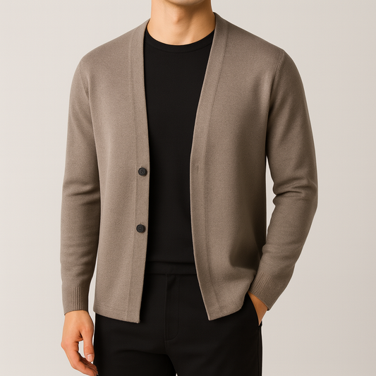 Alex | Men's Wool Button-Up Cardigan Sweater-The Yellow Prime