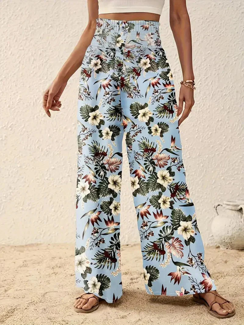 Alexa | Women's Elegant Floral Trousers-The Yellow Prime