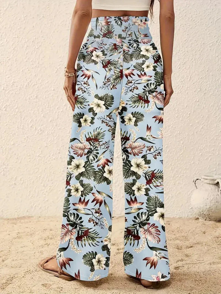 Alexa | Women's Elegant Floral Trousers-The Yellow Prime