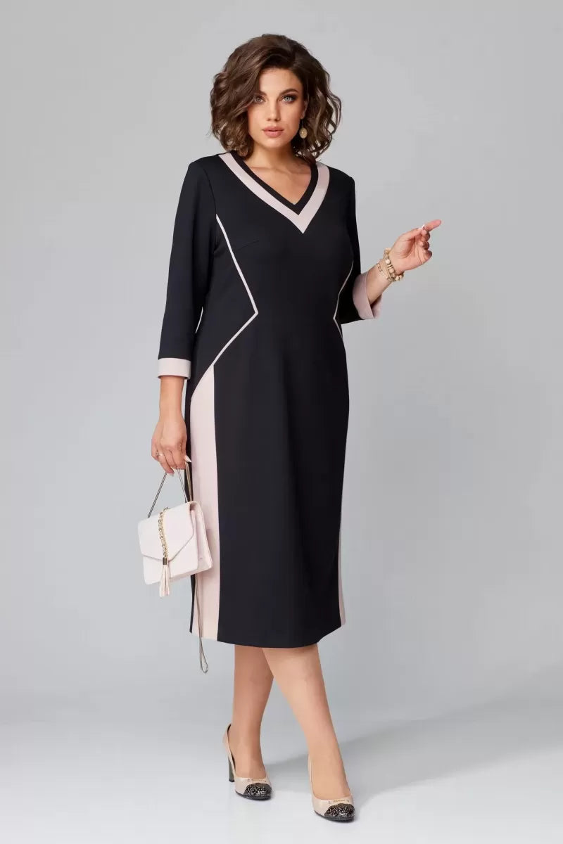 Alexa | Women's Elegant V-neck Dress-The Yellow Prime