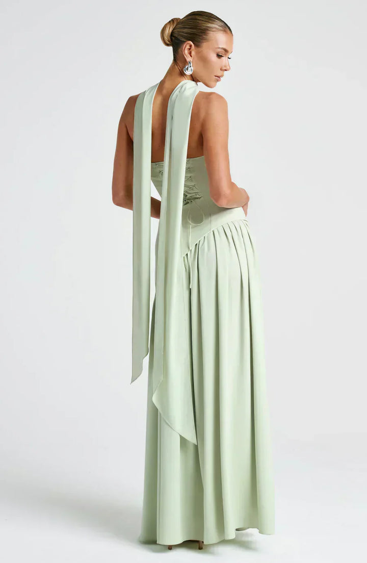 Allegra | Women's Asymmetrical Maxi Dress for Wedding Guests-The Yellow Prime