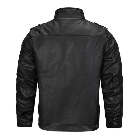 Veste de motard décontractée pour homme à fermeture éclair - Chaude pour l’automne et l’hiver