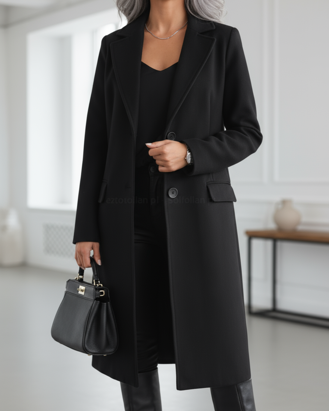Anastacia | Women's Elegant Long Coat-The Yellow Prime