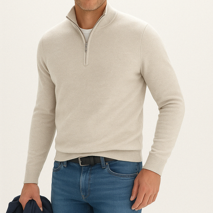 Andrew | Men's Cashmere Blend Quarter-Zip Sweater-The Yellow Prime