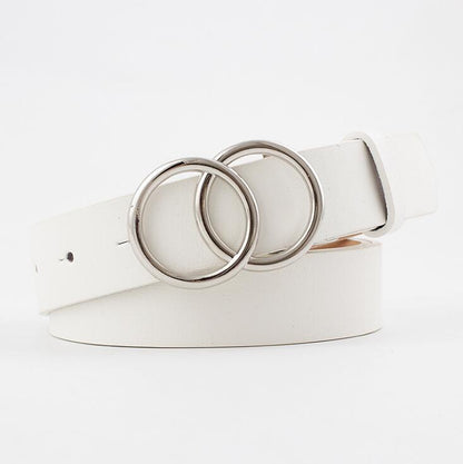 Aria | Women's Leather Belt with Stylish O-Ring Buckle-The Yellow Prime