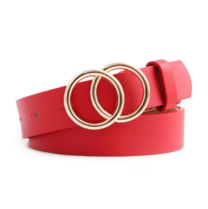 Aria | Women's Leather Belt with Stylish O-Ring Buckle-The Yellow Prime