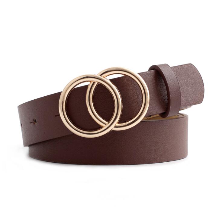 Aria | Women's Leather Belt with Stylish O-Ring Buckle-The Yellow Prime