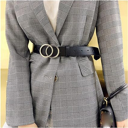 Aria | Women's Leather Belt with Stylish O-Ring Buckle-The Yellow Prime