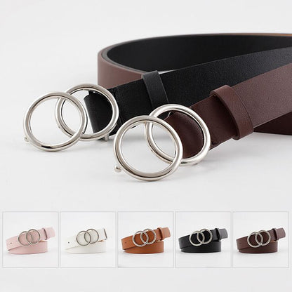 Aria | Women's Leather Belt with Stylish O-Ring Buckle-The Yellow Prime