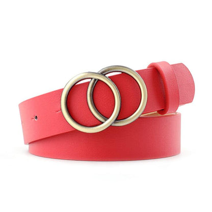 Aria | Women's Leather Belt with Stylish O-Ring Buckle-The Yellow Prime