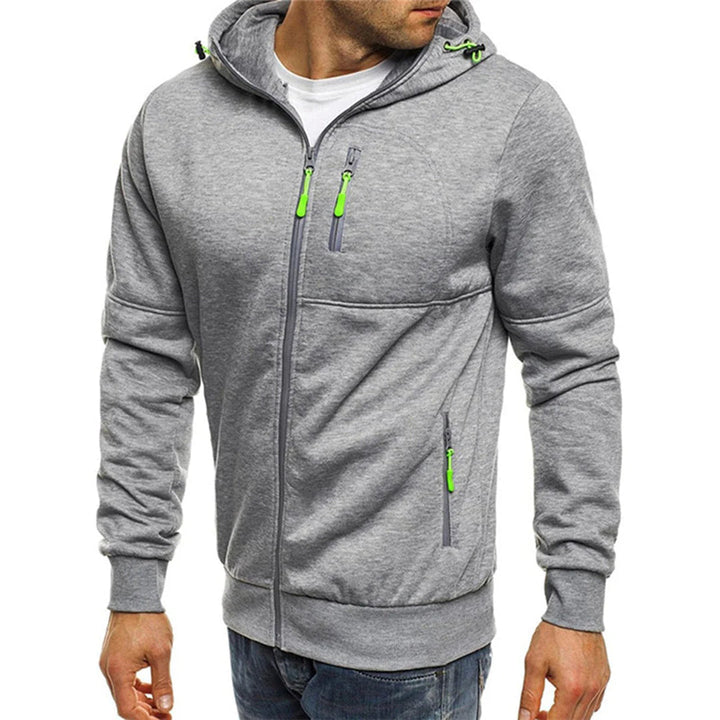 Men's Fleece Zip-Up Hoodie with Contrast Details
