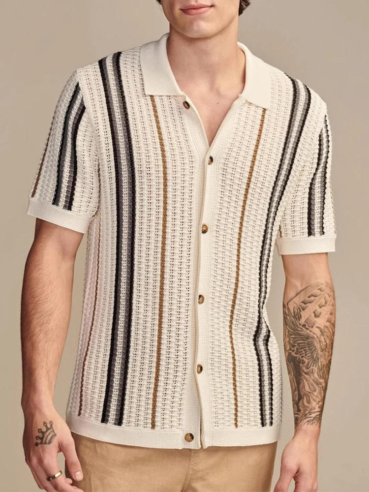 Ashish | Stylish Lightweight Retro Stripe Men's Shirt-The Yellow Prime