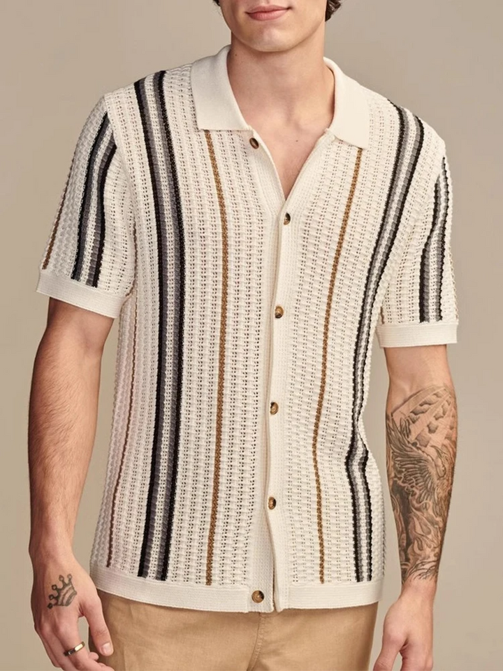 Ashish | Stylish Lightweight Retro Stripe Men's Shirt-The Yellow Prime