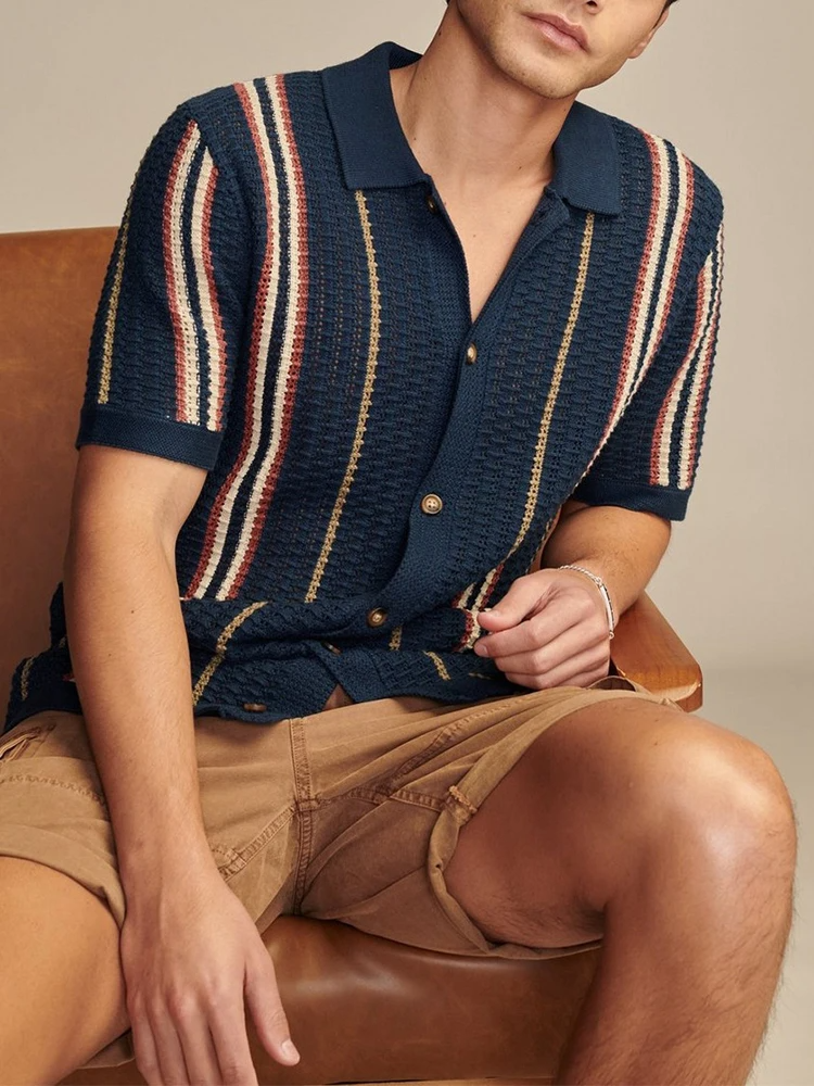 Ashish | Stylish Lightweight Retro Stripe Men's Shirt-The Yellow Prime