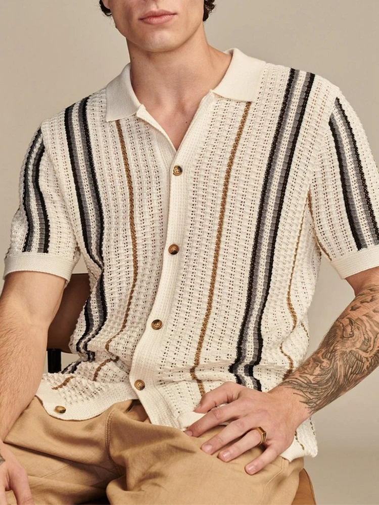 Ashish | Stylish Lightweight Retro Stripe Men's Shirt-The Yellow Prime