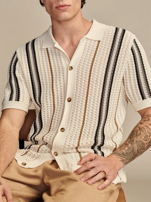 Ashish | Stylish Lightweight Retro Stripe Men's Shirt-The Yellow Prime