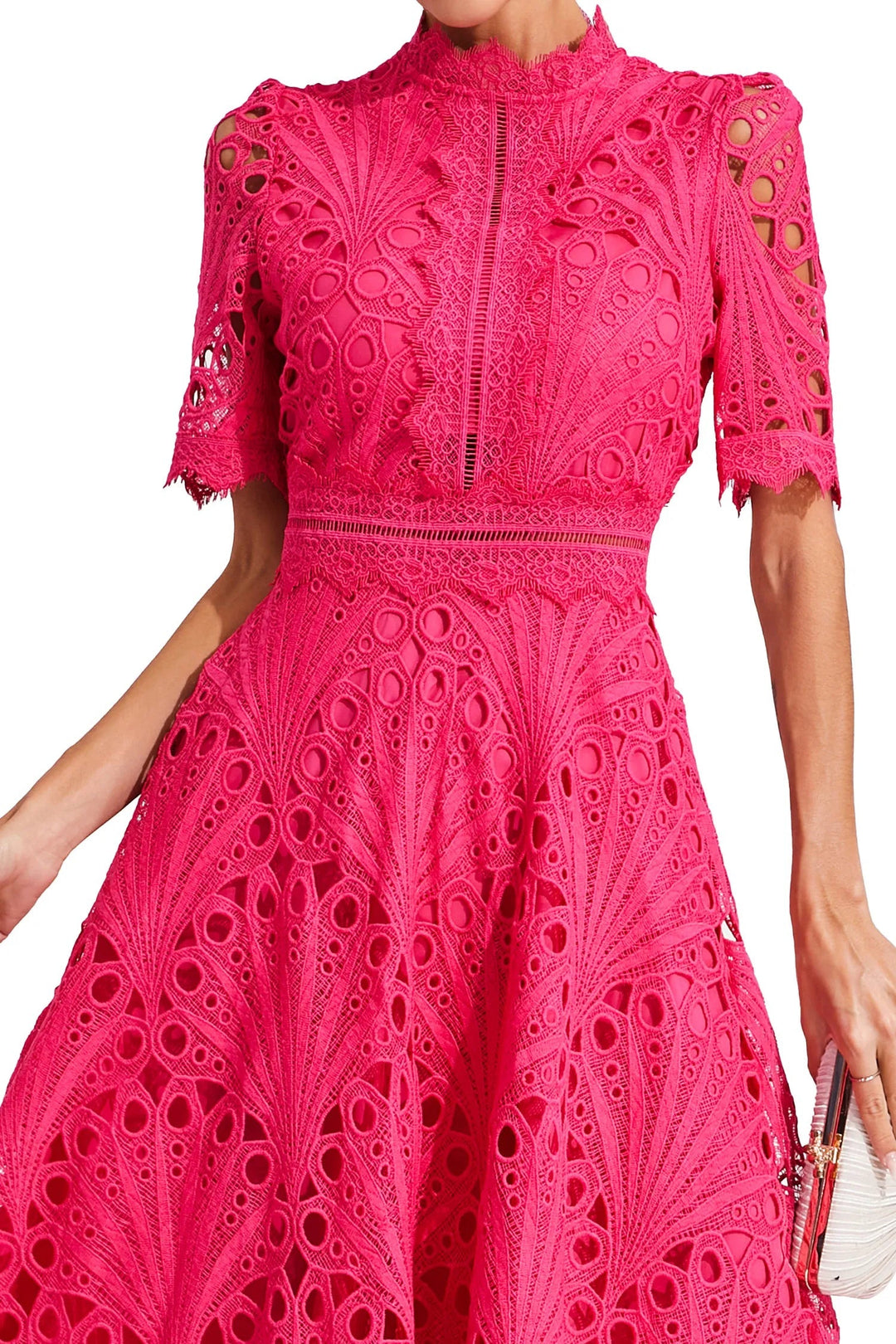 Ashley | Women's Lace Midi Dress with Elegant Design-The Yellow Prime