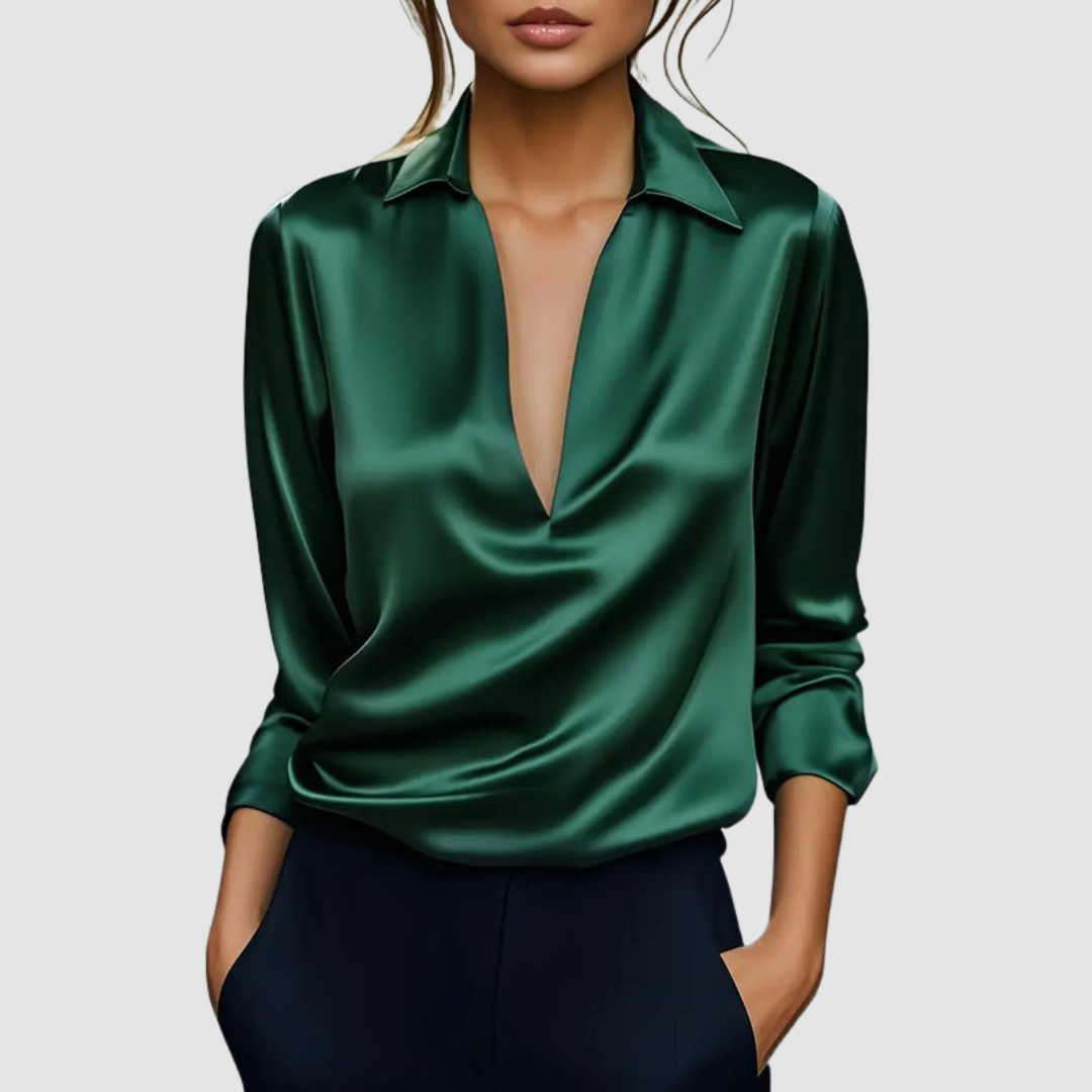 Astrid | Women's Elegant Satin Blouse-The Yellow Prime