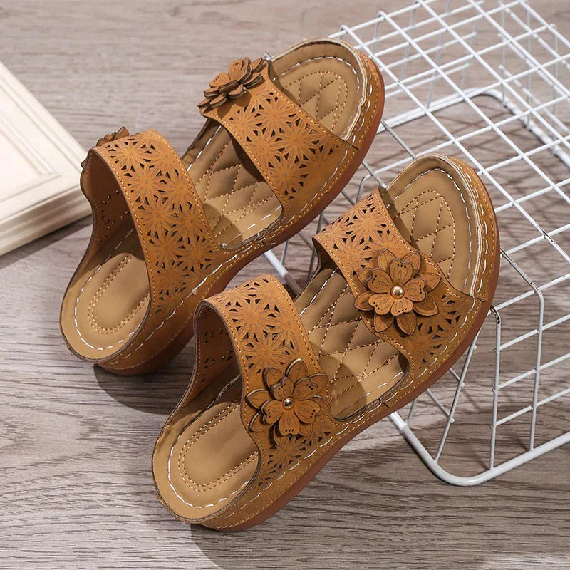 Malia | Women's Stylish Floral Wedge Sandals for Comfort-The Yellow Prime