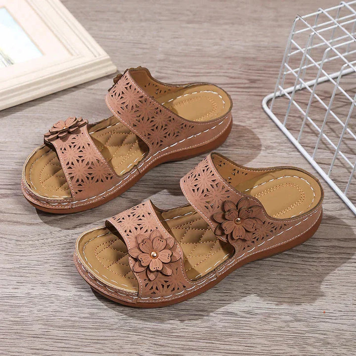 Malia | Women's Stylish Floral Wedge Sandals for Comfort-The Yellow Prime