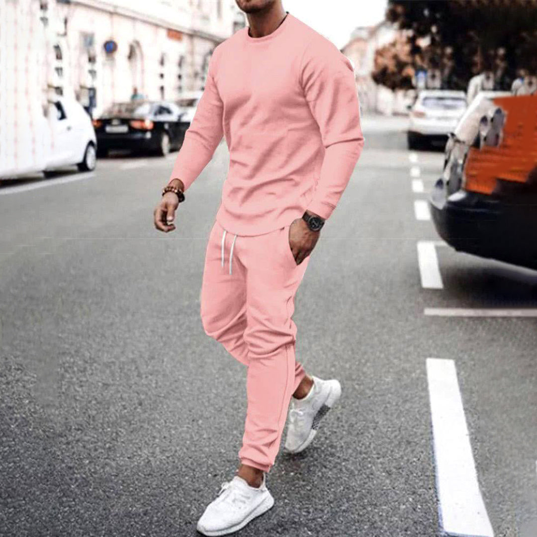 Men's Slim Fit Breathable Tracksuit - Cotton Blend for Casual Sports-The Yellow Prime