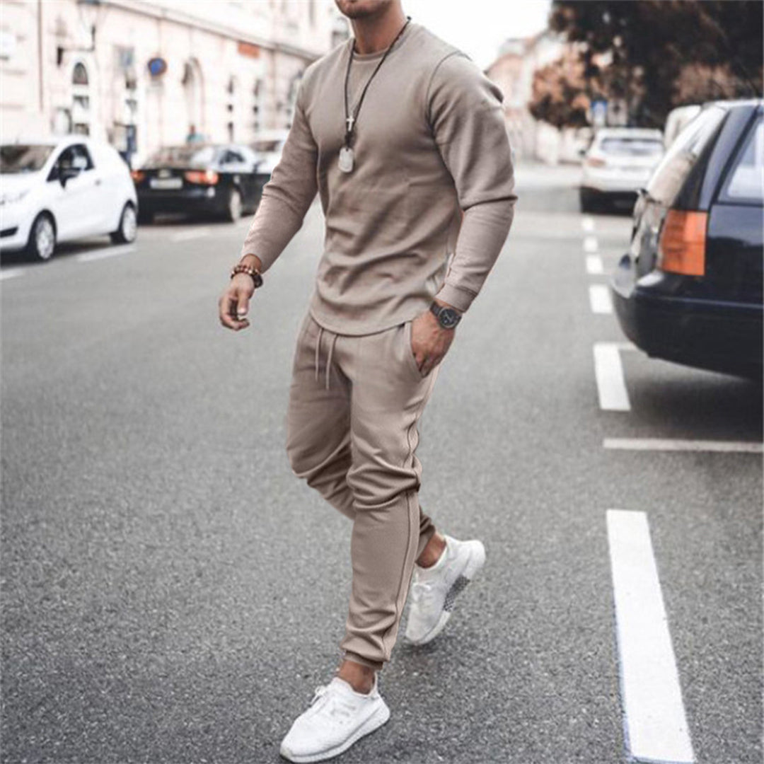 Men's Slim Fit Breathable Tracksuit - Cotton Blend for Casual Sports-The Yellow Prime