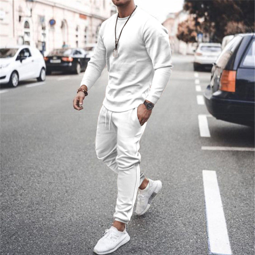 Men's Slim Fit Breathable Tracksuit - Cotton Blend for Casual Sports-The Yellow Prime