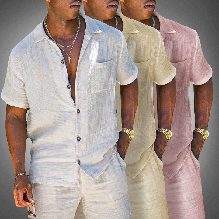 Men's breathable shirt and shorts set – slim fit, lightweight for events-The Yellow Prime