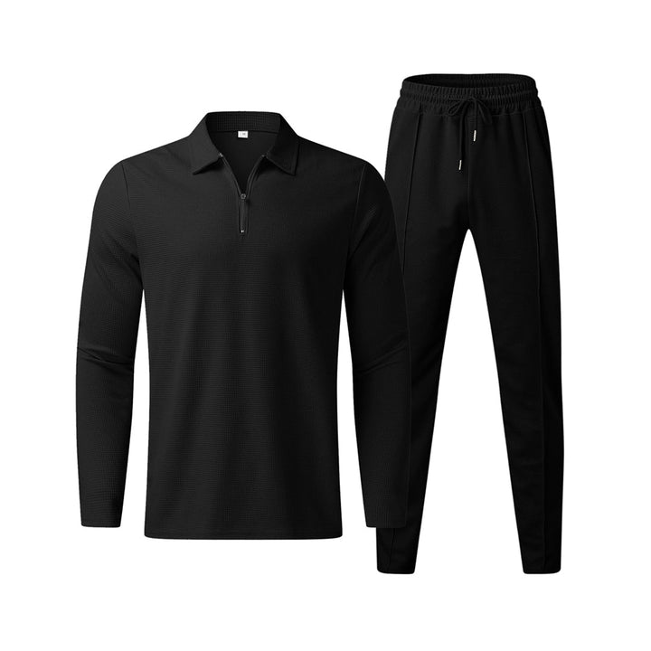 Men's breathable polo shirt set – modern cut, polyester for summer-The Yellow Prime