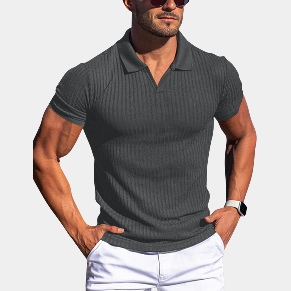 Men's breathable polo shirt – fitted ribbed design, quality fabric for summer-The Yellow Prime