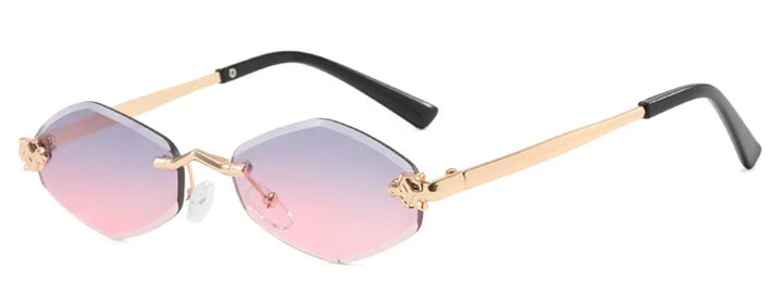 Women's Lightweight Polygonal Sunglasses - Metal Frame, Vintage Style-The Yellow Prime