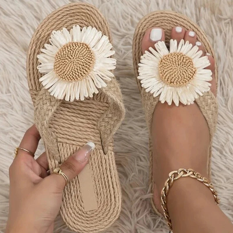 Audrey | Women's Elegant Handwoven Slippers for Summer Fun-The Yellow Prime
