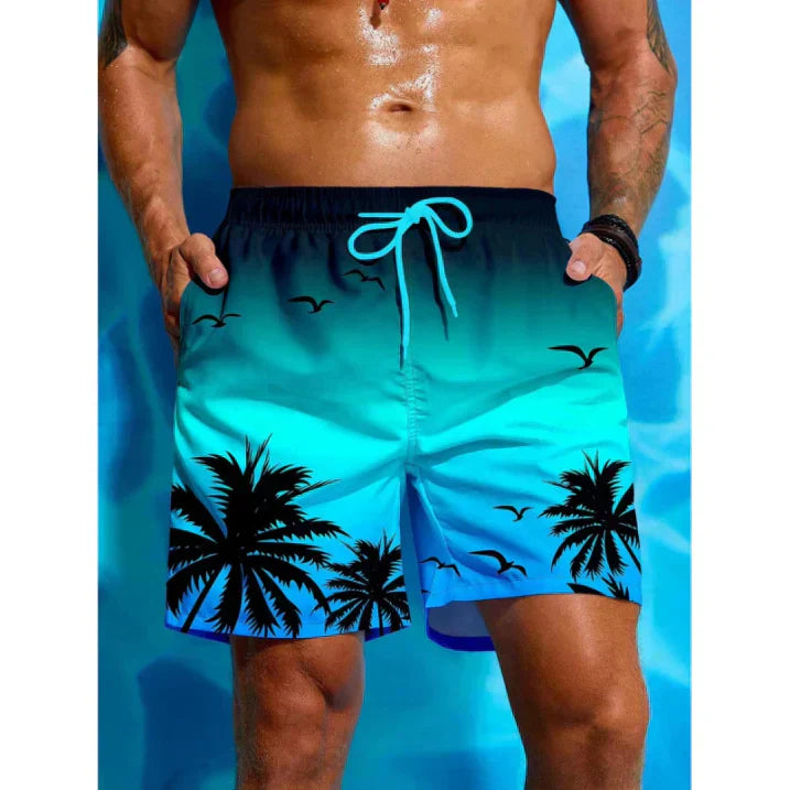 Augustin | Men's Tropical Swim Trunks-The Yellow Prime