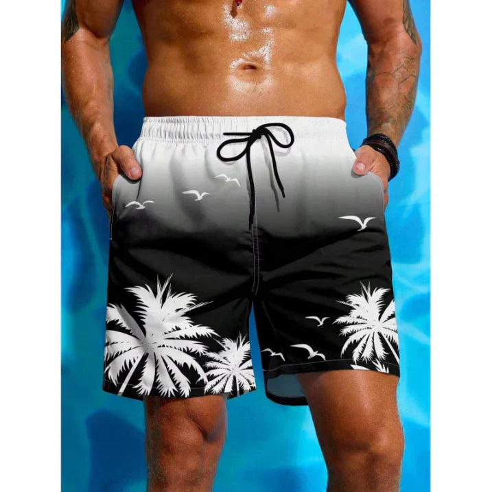 Augustin | Men's Tropical Swim Trunks-The Yellow Prime