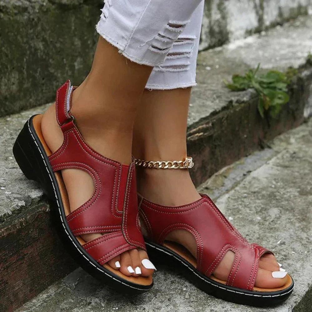 Aurora | Women's Open Toe Slingback Wedge Sandals-The Yellow Prime