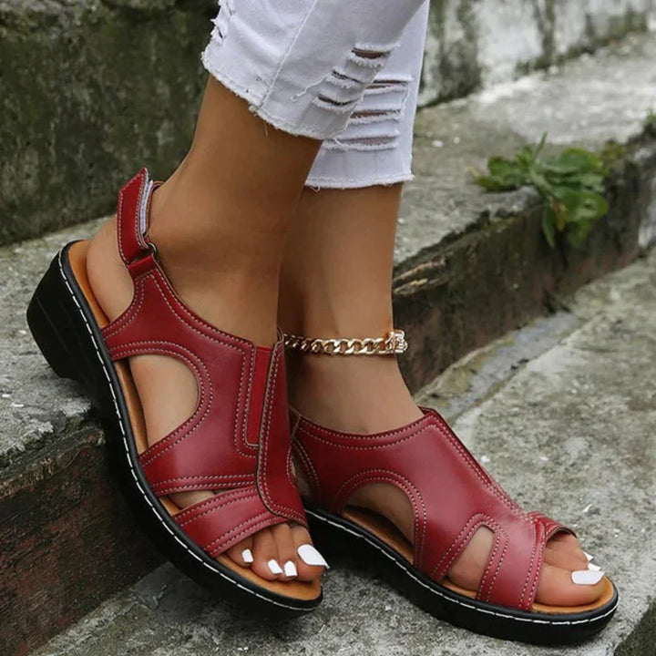 Aurora | Women's Open Toe Slingback Wedge Sandals-The Yellow Prime