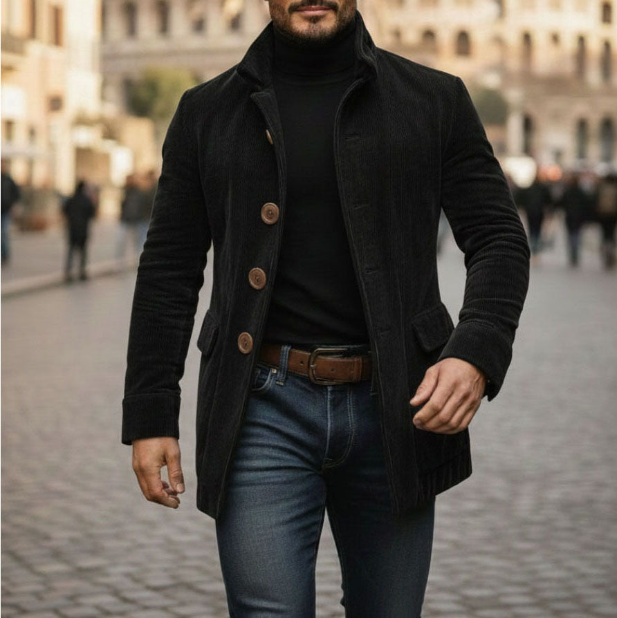 Fløyelsblazer for menn med knappelukking