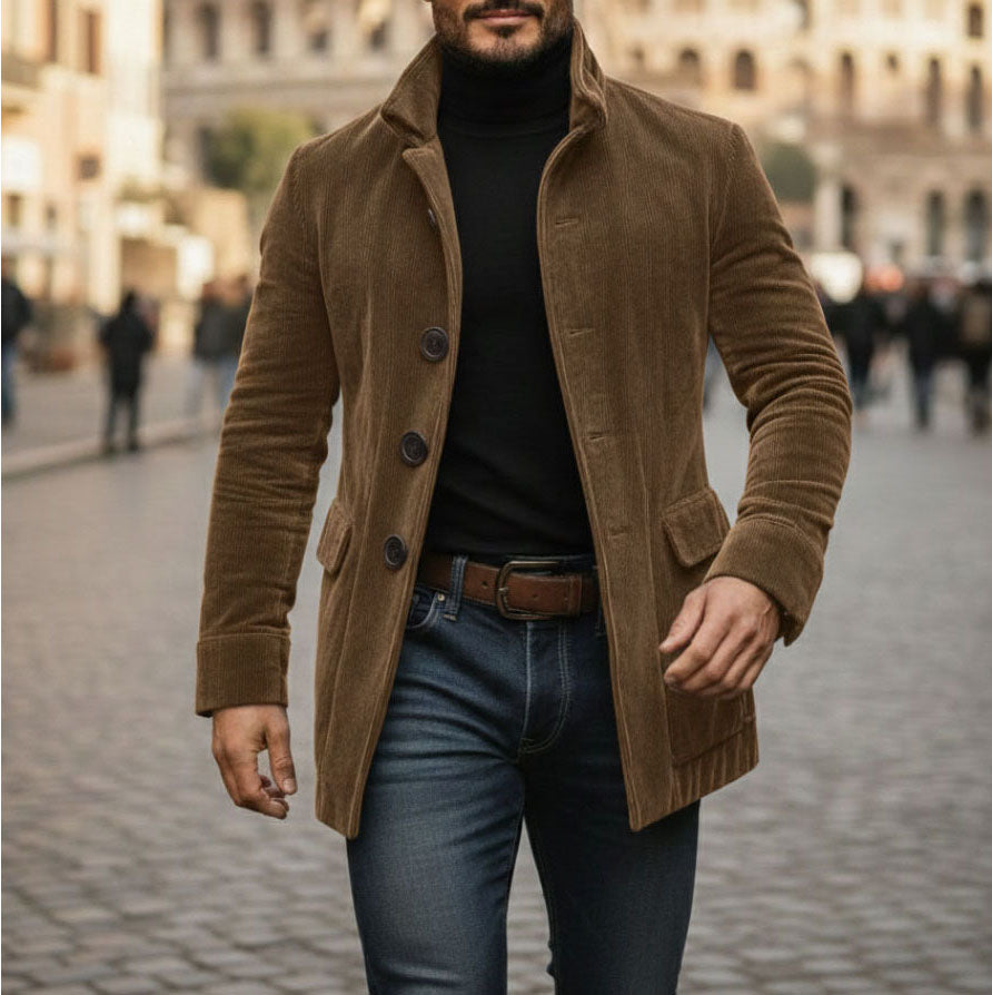 Fløyelsblazer for menn med knappelukking
