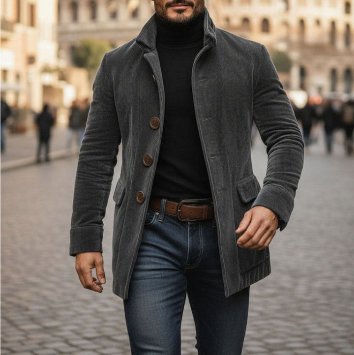 Fløyelsblazer for menn med knappelukking