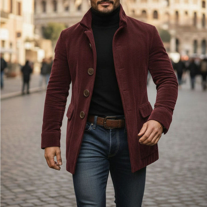 Fløyelsblazer for menn med knappelukking